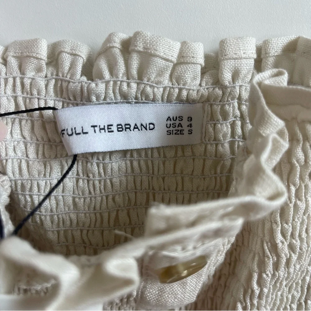 Faithful the Brand Lais Jumpsuit US4/AU8/S in Plain Ecru, NWT, Orig $209 - Picture 9 of 11